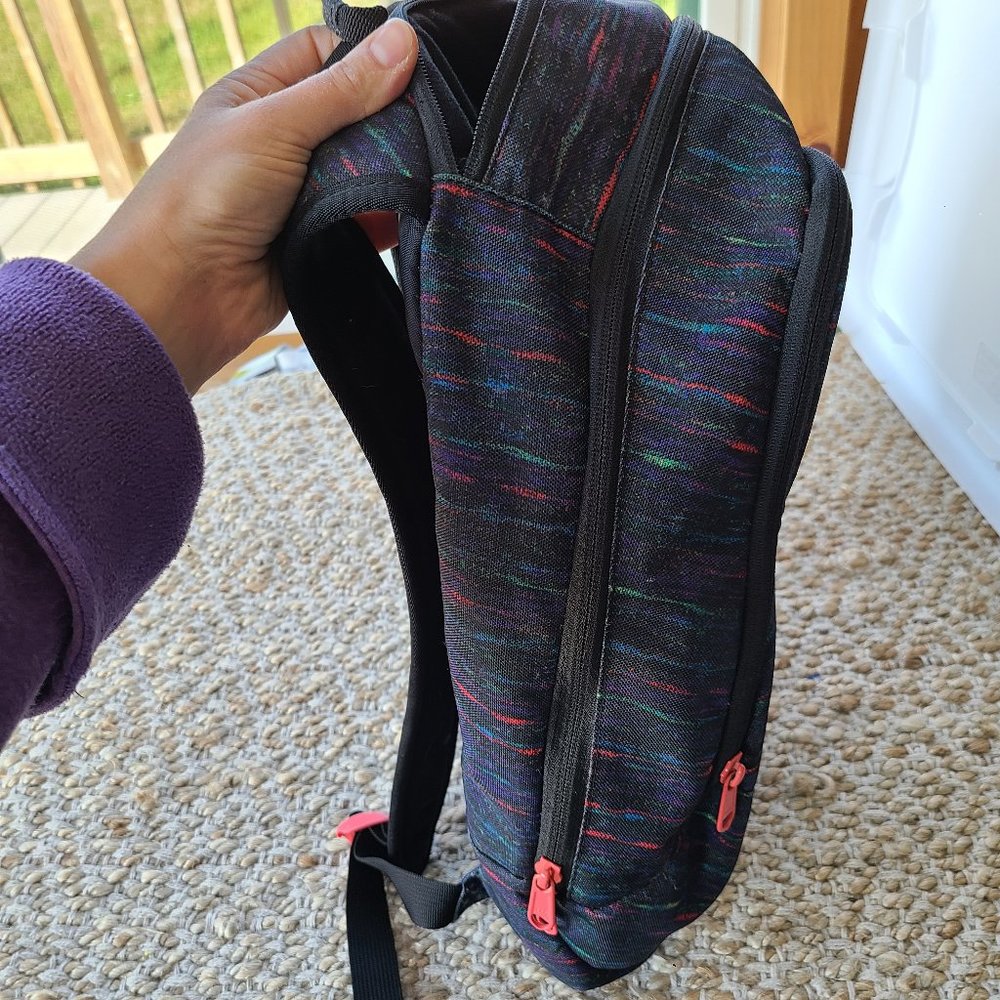 Dakine Pink Accent Blue Burnout Full Sized Backpack - Picture 4 of 9
